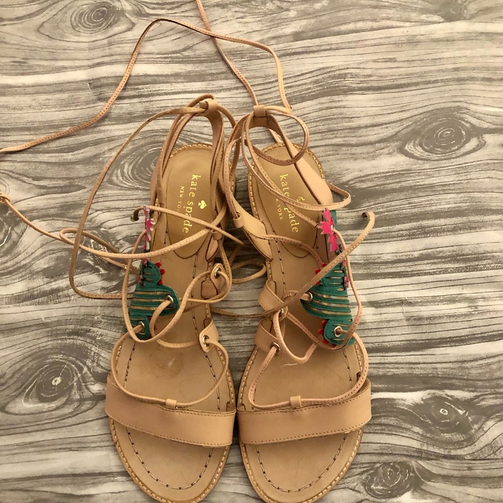 Kate Spade New 8.5 Cactus Ankle Wrap Sandal